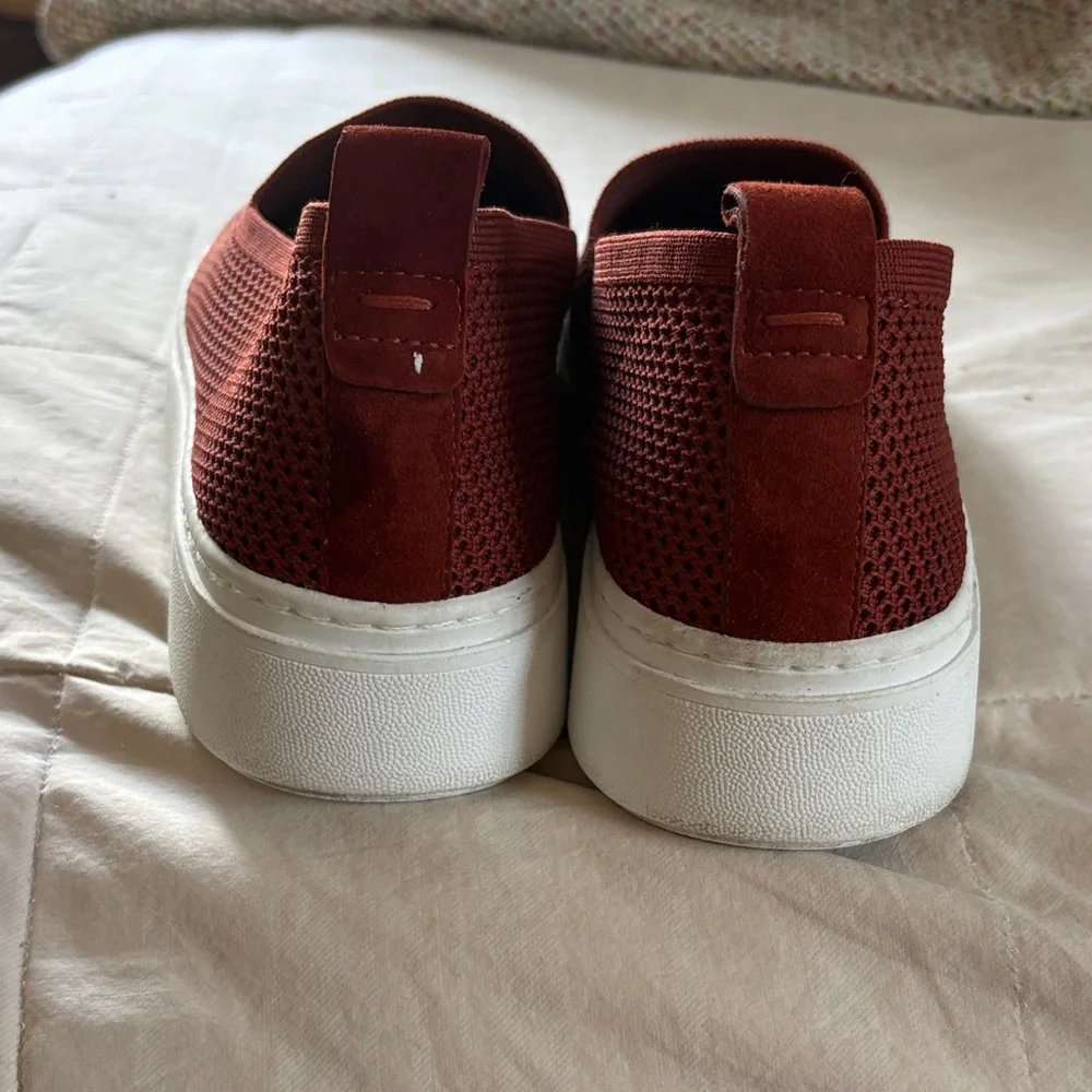 Eileen Fisher Prosper Platform Sneakers Brick Red Woven Slip Ons Size 10 - Picture 4 of 13